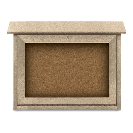 United Visual Products Outdoor Enclosed Combo Board, 48"x36", Gold Frame/Grey & Blue Spruce UVCB4836ODG-GREY-BLSPRU